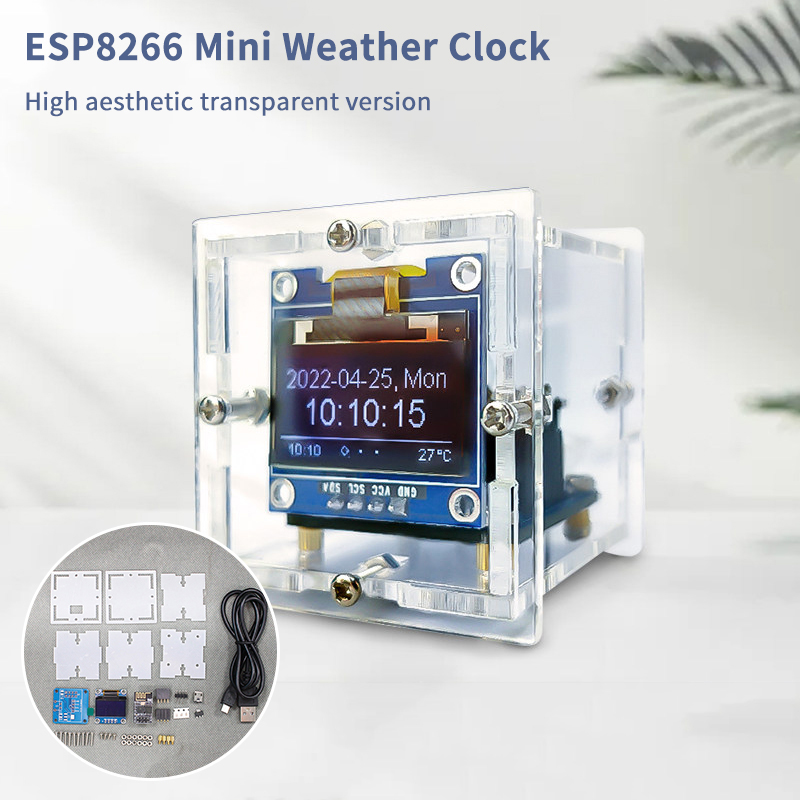 Esp8266 - ESP8266 Mini-Wetteruhr-Bausatz DIY-Lötprojekt - Multifunktionale WLAN-Digitalwetterstation
