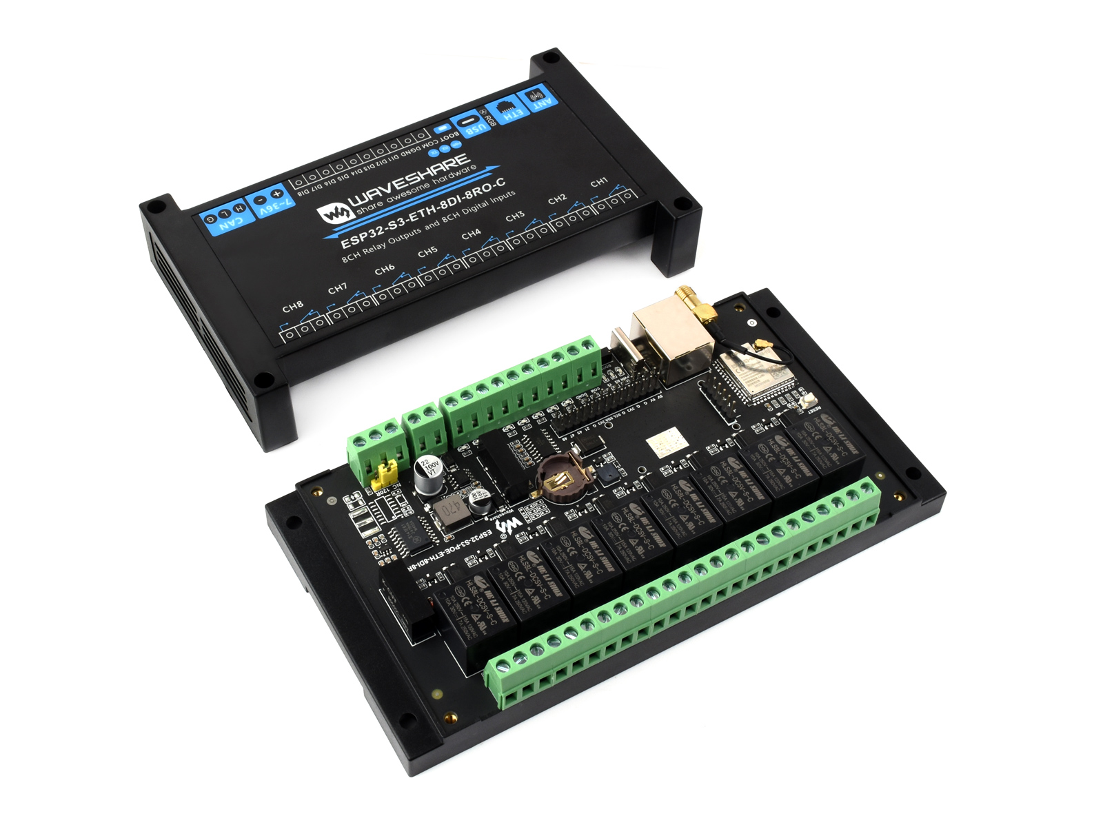 Esp32 S3 - Industrielles 8-Kanal-ESP32-S3-WLAN-Relaismodul, integrierte isolierte CAN-Schnittstelle, mehrere