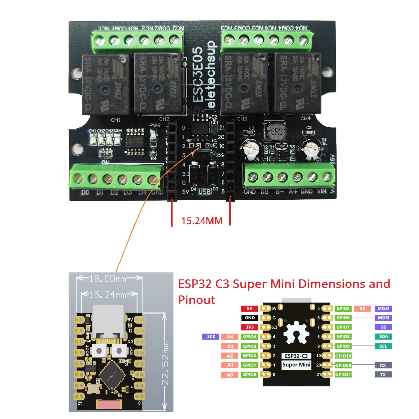 ESC3B04 ESP32-C3 Industrielles – Espressif Esp32 Bewertung und Preis