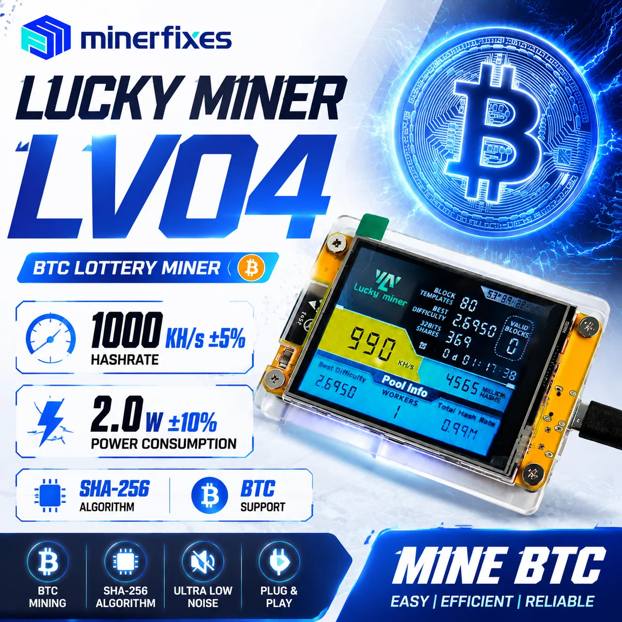 Lucky Miner LV04 NerdMiner V2  – Espressif Esp32 Bewertung und Preis