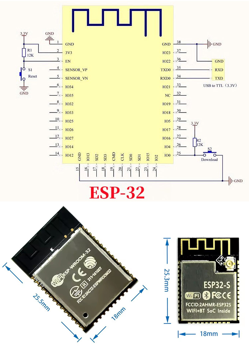 ESP32 ESP-32S ESP-12E ESP-12F  – Esp8266 Bewertung und Preis