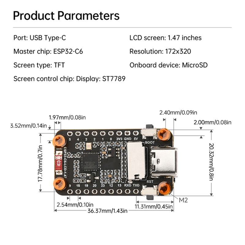 [NEU A09R!】 Esp32-C6 1,47-Zoll – Esp32 C6 Bewertung und Preis